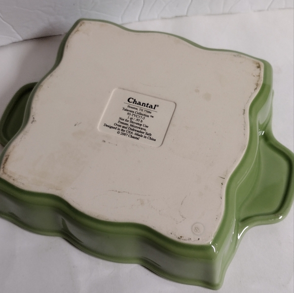 Chantal Casserole Bakeware Dish W/lid Green Freezer/Microwave/Oven Safe 1 qt - Picture 3 of 7
